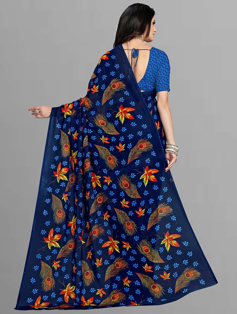 women printed casual wear saree with blouse - 21431220 -  Standard Image - 1