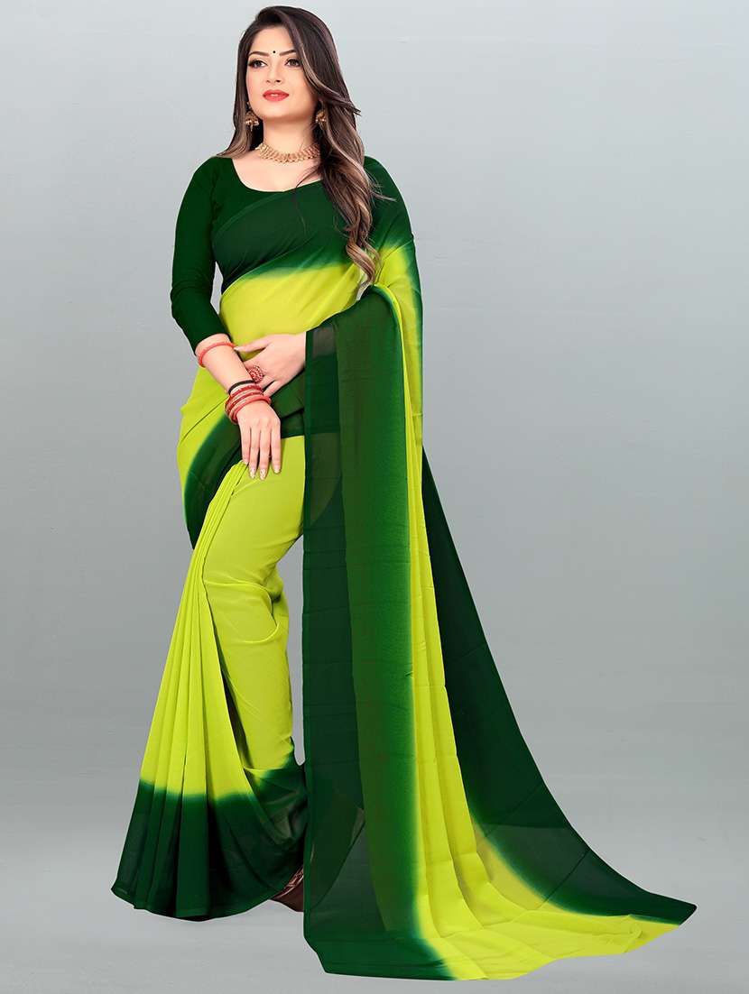 women ombre printed saree with blouse