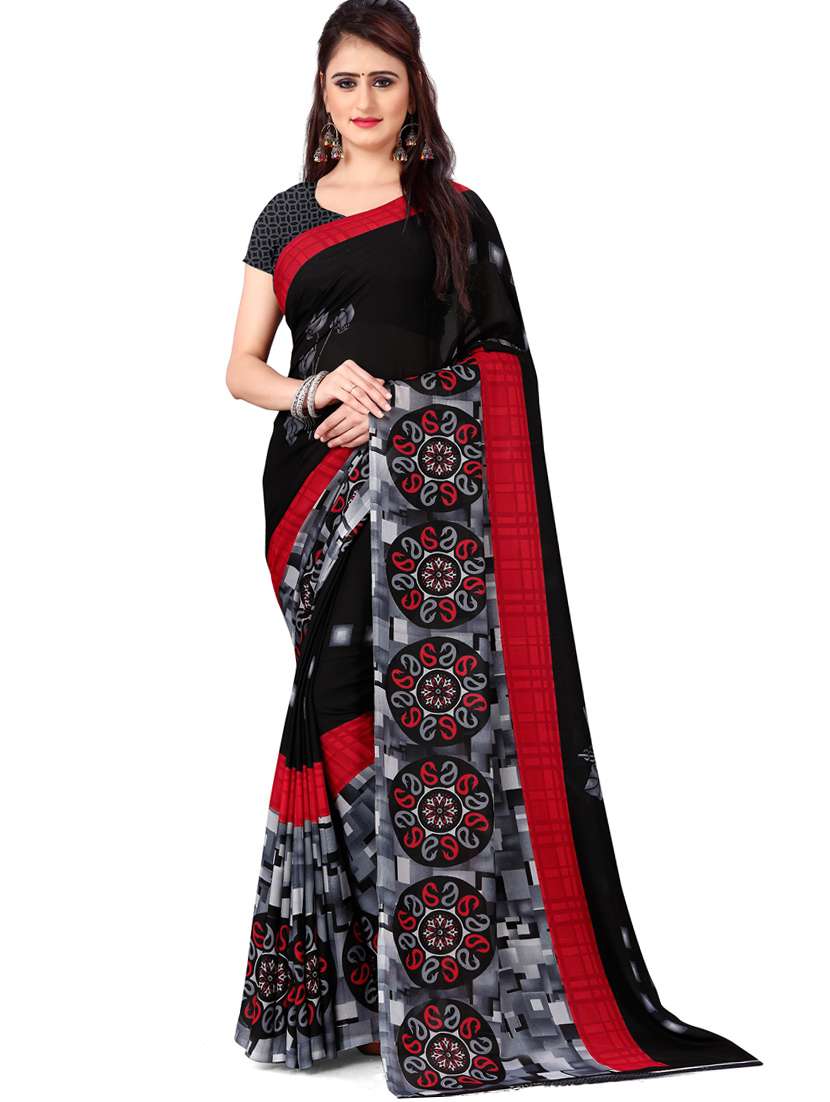 floral printed saree with blouse