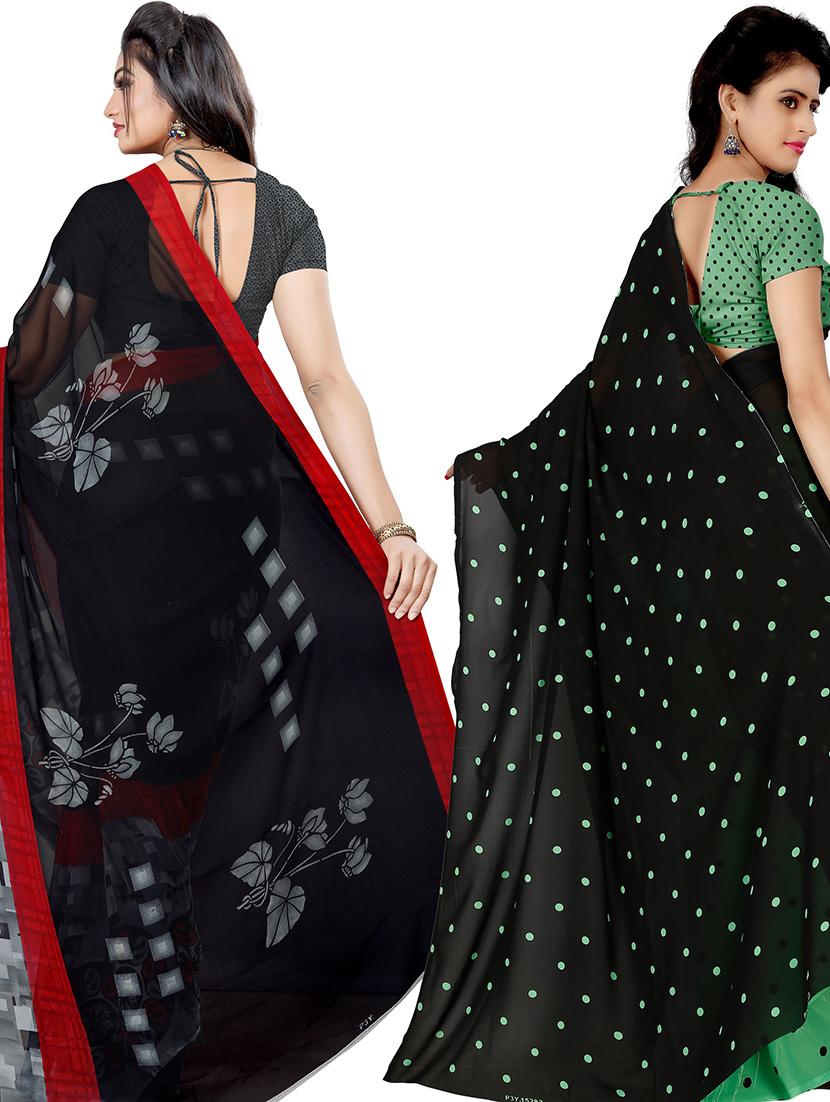 women pack of 2 casual wear sarees with blouse - 21431517 -  Standard Image - 1