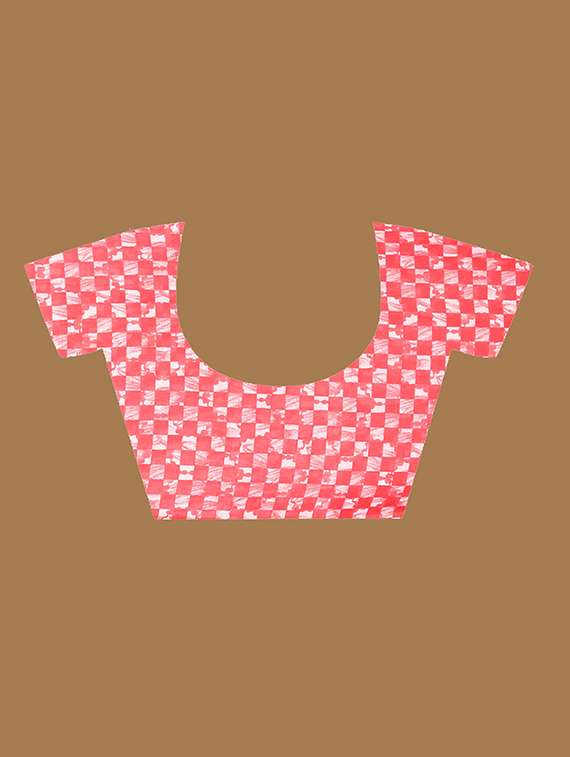 women pink geometric printed saree with blouse - 21431730 -  Standard Image - 1