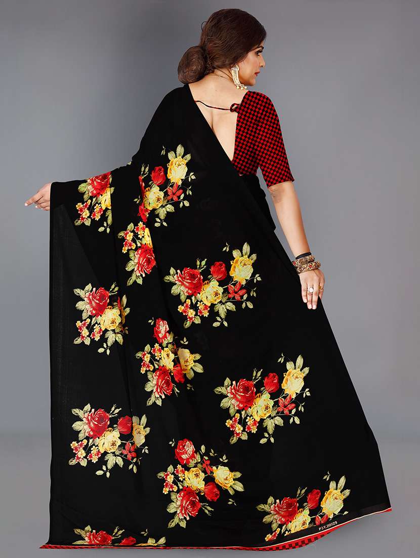 women floral printed saree with blouse - 21432076 -  Standard Image - 1