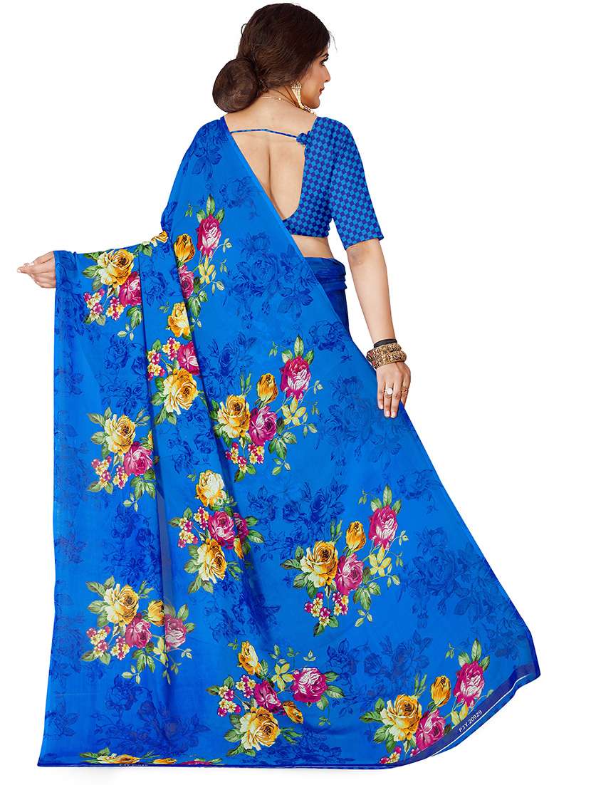 women casual wear georgette saree with blouse - 21432089 -  Standard Image - 1