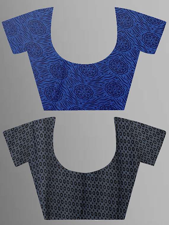 pack of 2 printed casual wear sarees with blouse - 21432264 -  Standard Image - 1