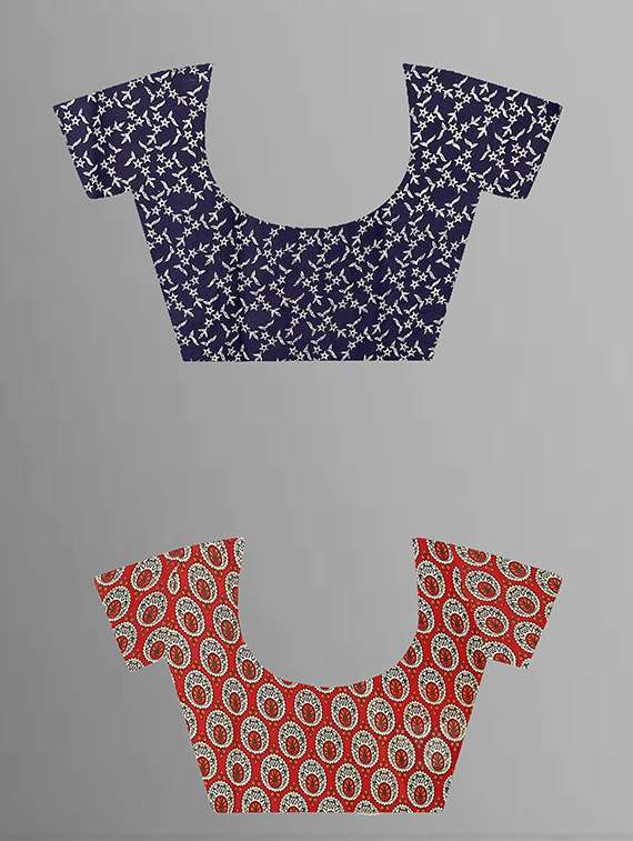 pack of 2 printed casual wear sarees with blouse - 21432276 -  Standard Image - 1