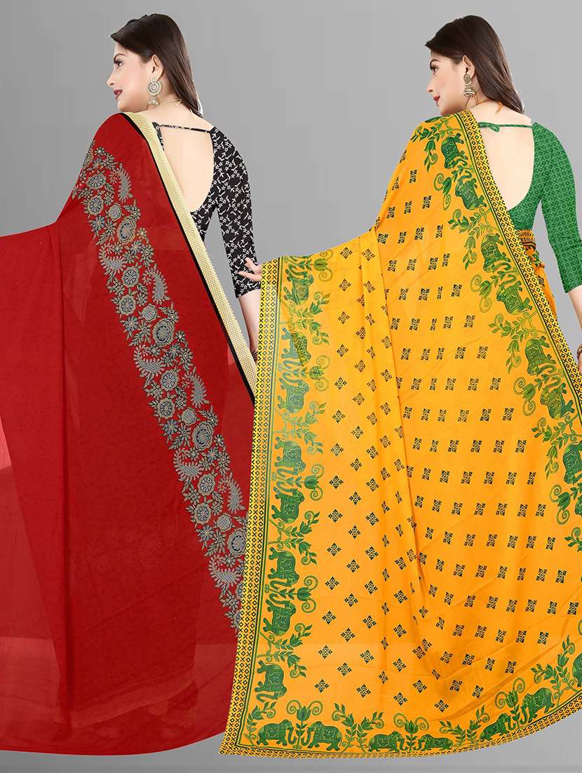 multi colored printed saree with blouse - 21432376 -  Standard Image - 1