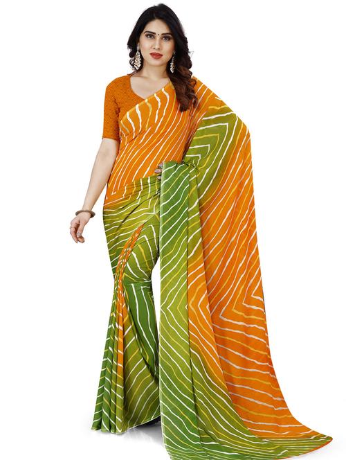 women multi color stripes printed saree with blouse - 21432406 -  Standard Image - 0