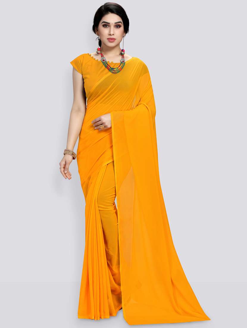 women plain casual wear saree  with blouse