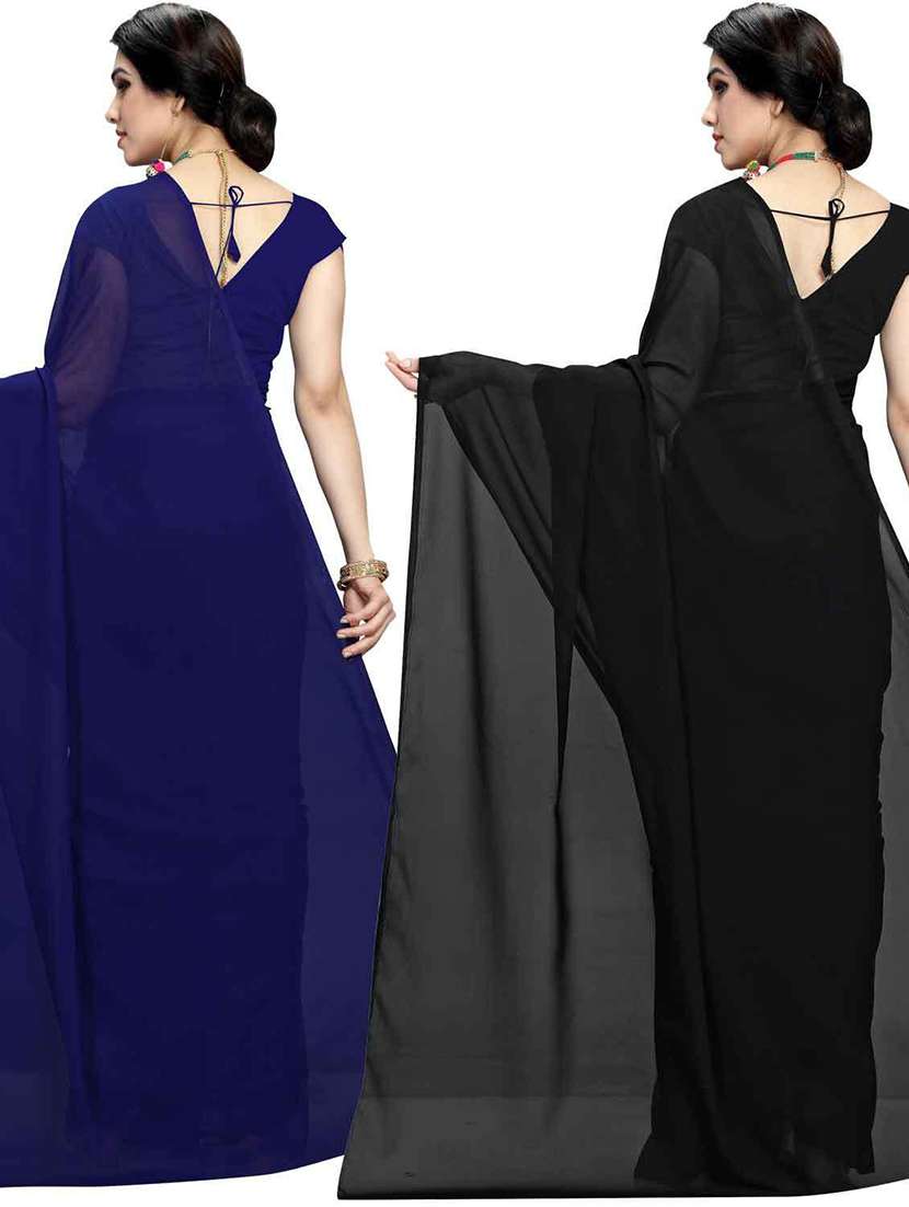 women pack of 2 casual wear combo sarees with blouse - 21433053 -  Standard Image - 1