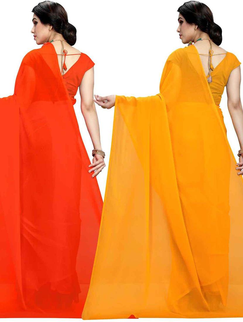women pack of 2 casual wear combo sarees with blouse - 21433057 - Standard Image - 1