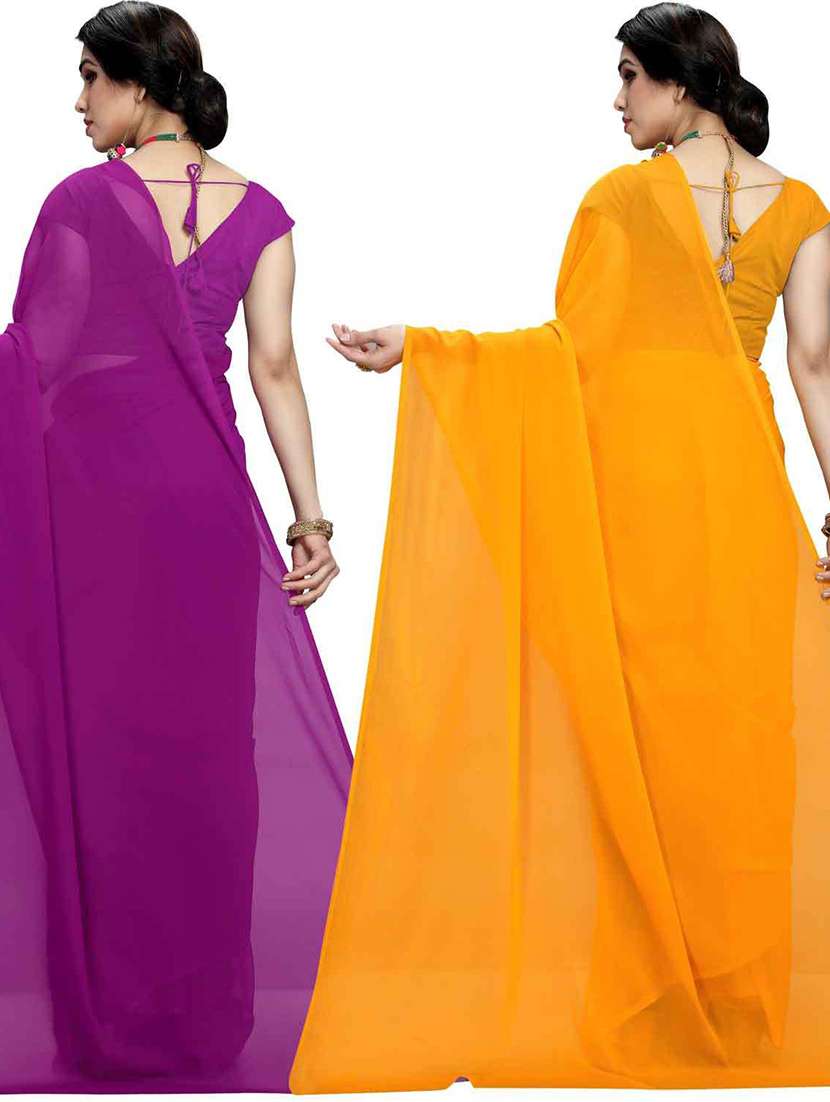 women pack of 2 casual wear combo sarees with blouse - 21433064 -  Standard Image - 1