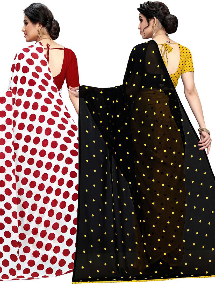 multi colored georgette combo saree with blouse - 21433100 -  Standard Image - 1