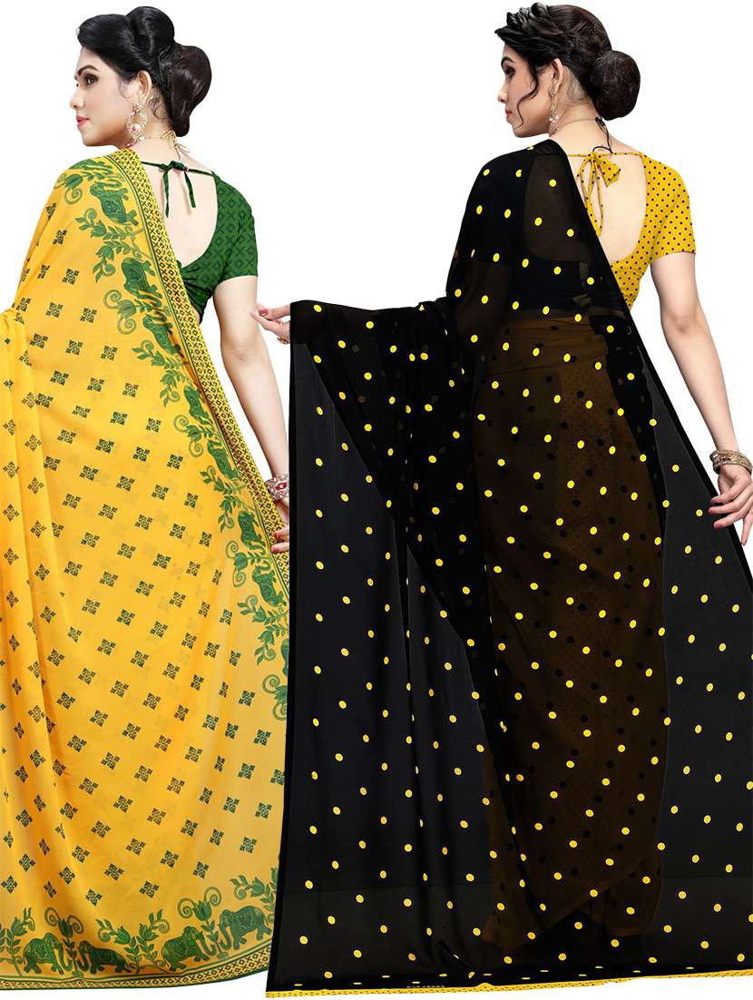 women pack of 2 casual wear combo saree with blouse - 21433126 -  Standard Image - 1