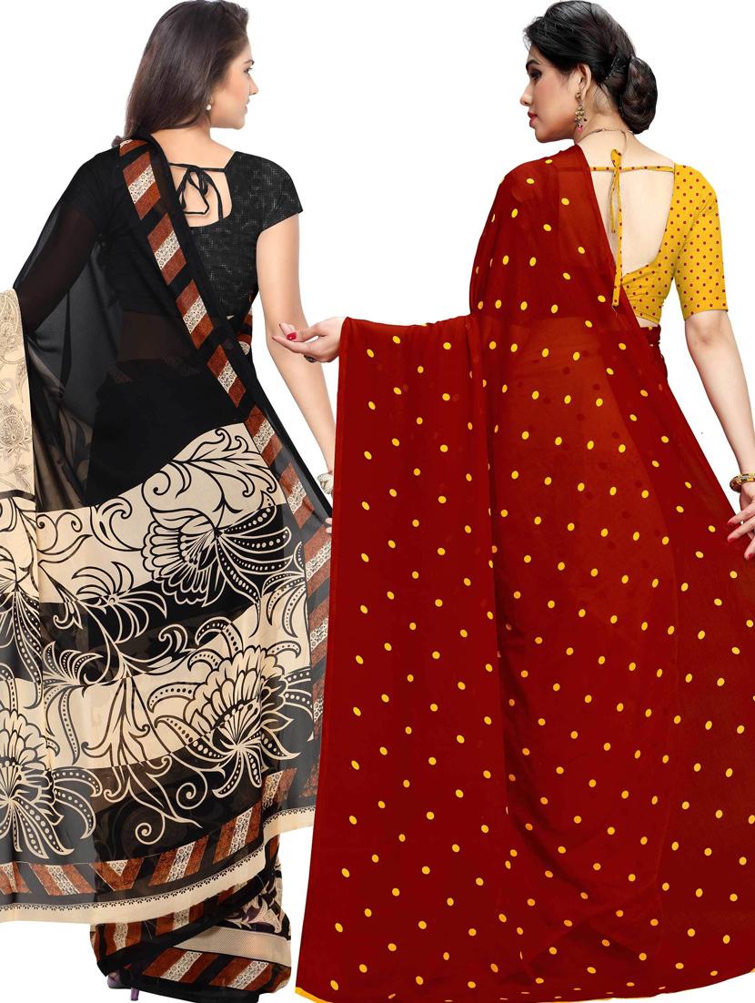 women pack of 2 casual wear combo sarees with blouse - 21433170 - Standard Image - 1