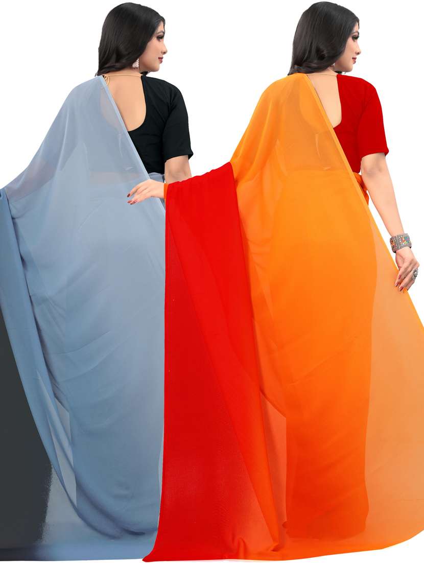 women pack of 2 casual wear combo sarees with blouse - 21433221 -  Standard Image - 1