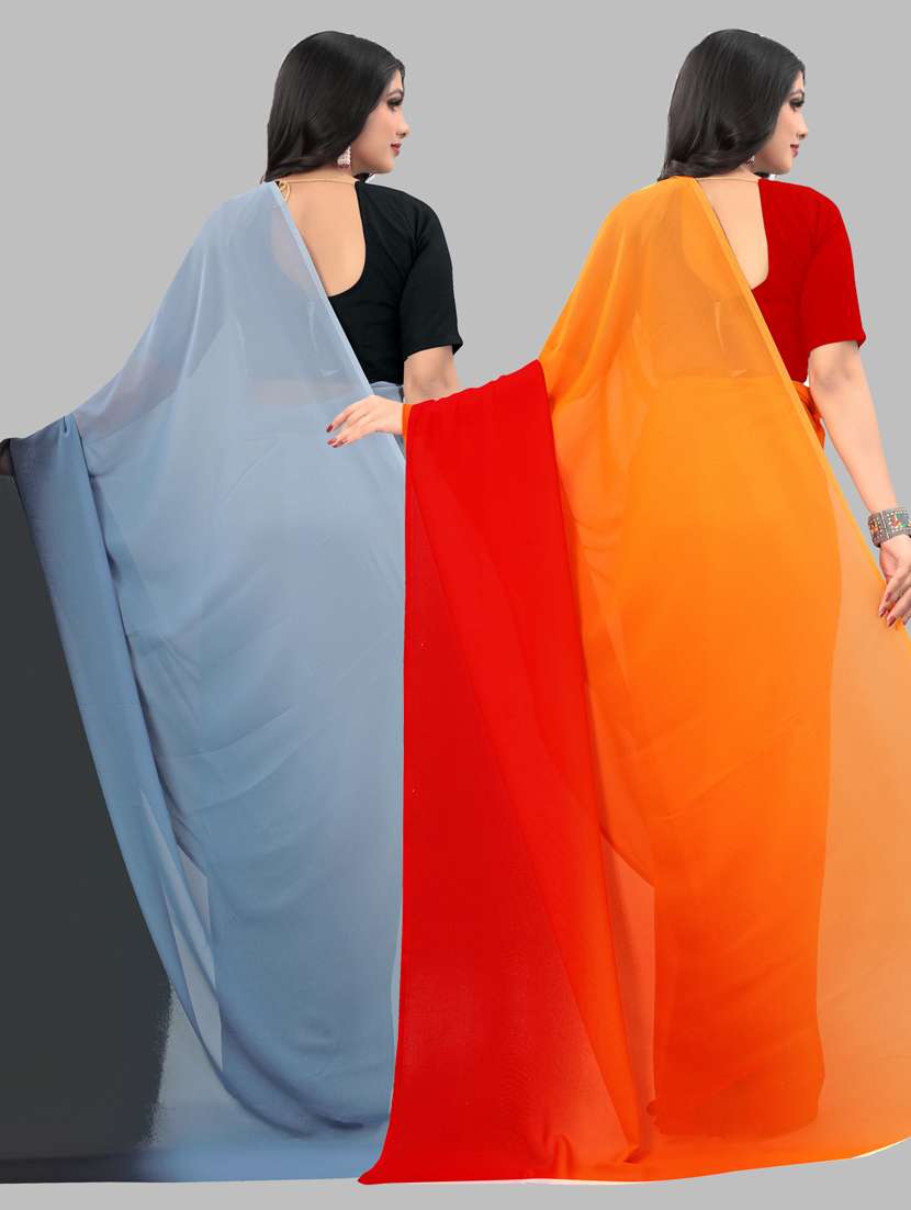 women pack of 2 casual wear combo sarees with blouse - 21433223 -  Standard Image - 1