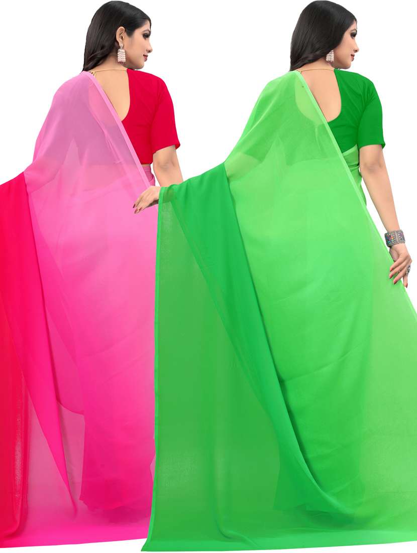 women pack of 2 casual wear combo sarees with blouse - 21433226 -  Standard Image - 1