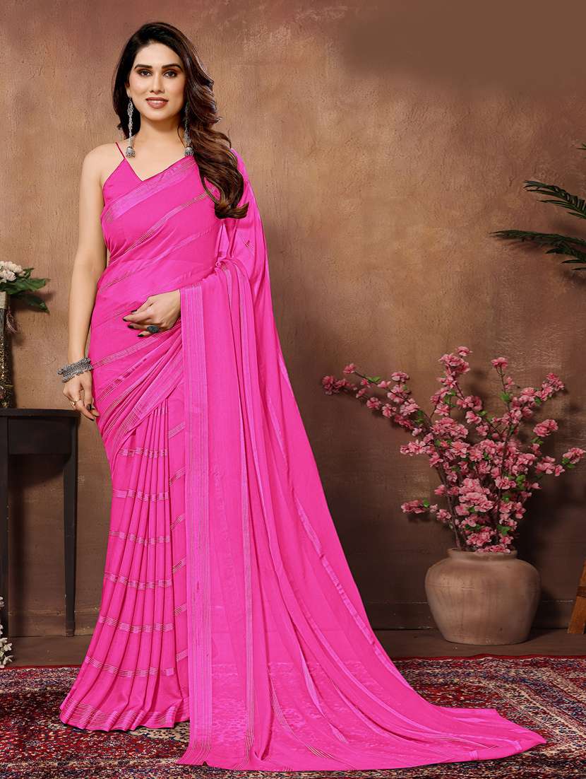 women pink casual wear saree  with blouse