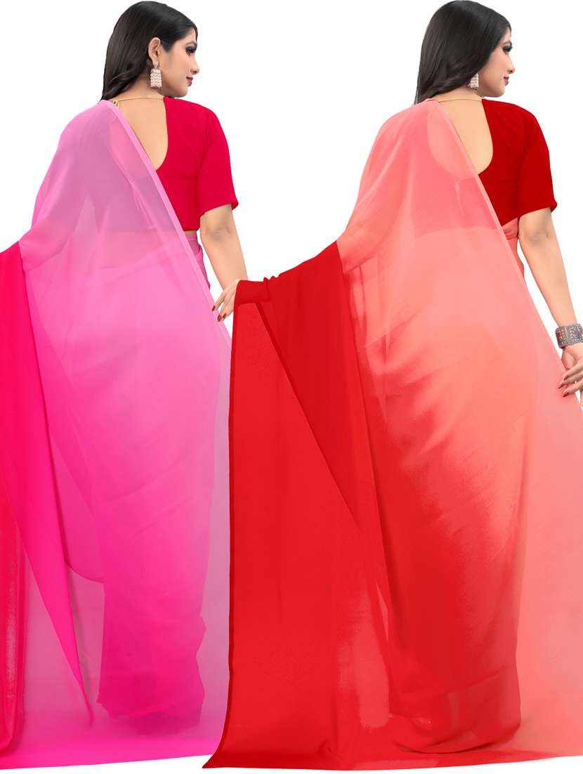 women pack of 2 casual wear combo sarees with blouse - 21433236 -  Standard Image - 1