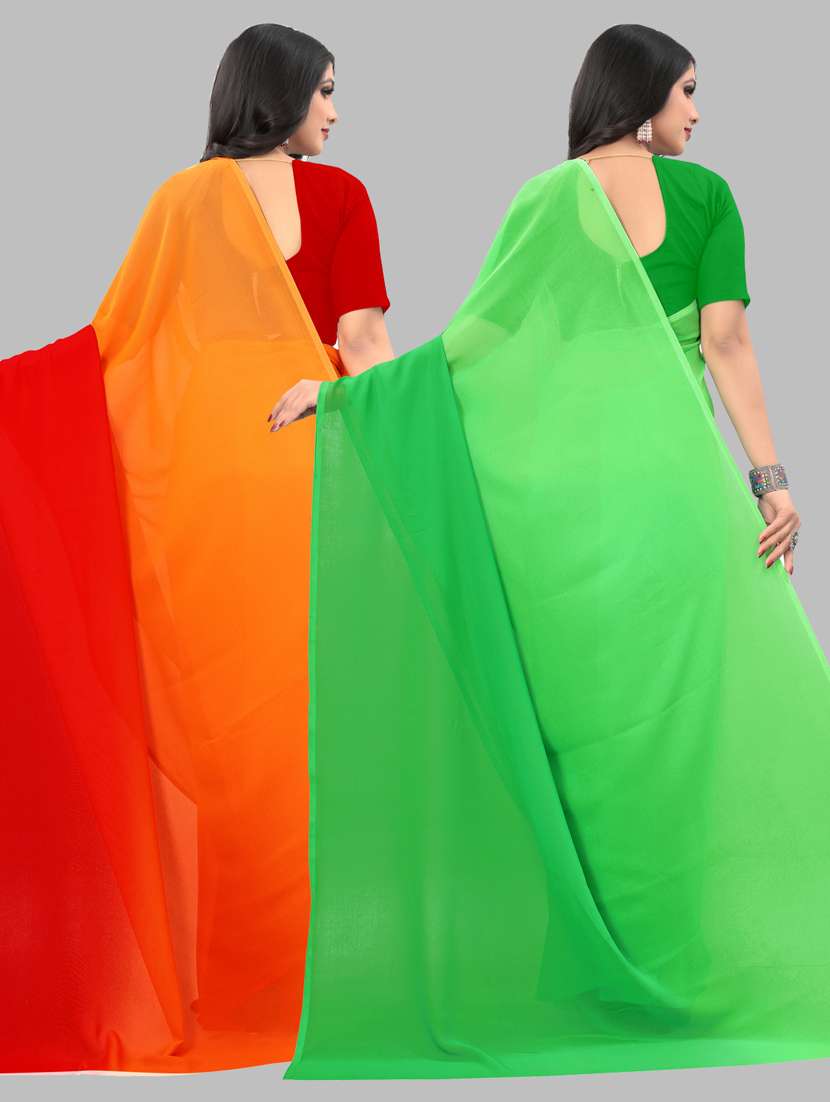 women pack of 2 casual wear combo sarees with blouse - 21433250 -  Standard Image - 1