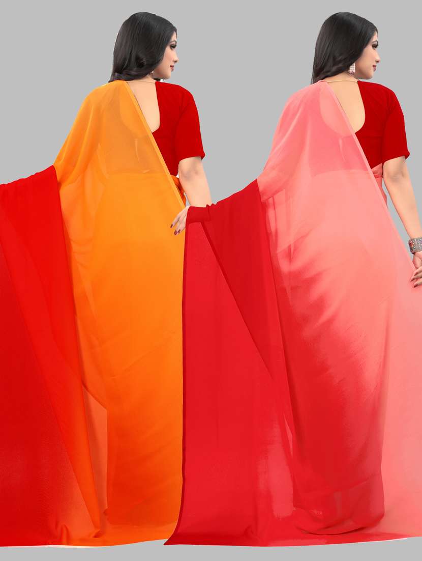 women pack of 2 casual wear combo sarees with blouse - 21433257 -  Standard Image - 1