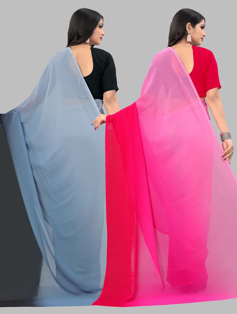 women pack of 2 casual wear combo sarees with blouse - 21433274 -  Standard Image - 1