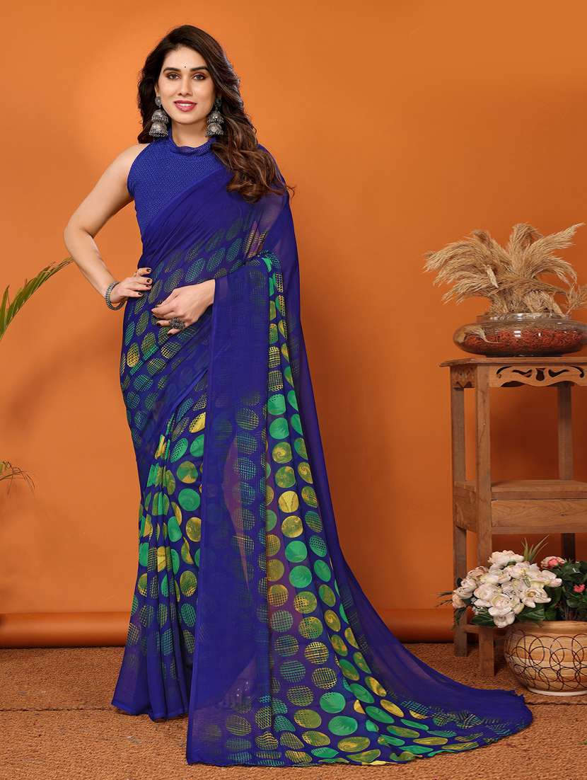 women casual wear georgette saree with blouse