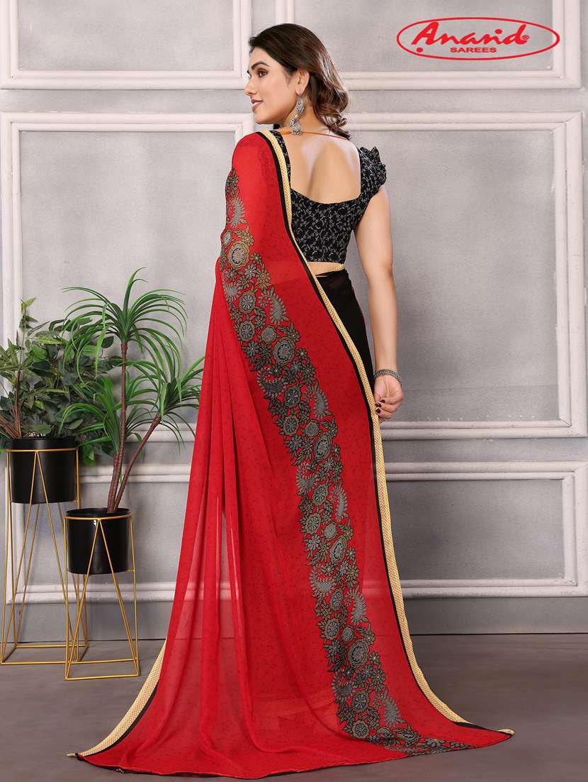 women casual wear georgette saree with blouse - 21433292 -  Standard Image - 1