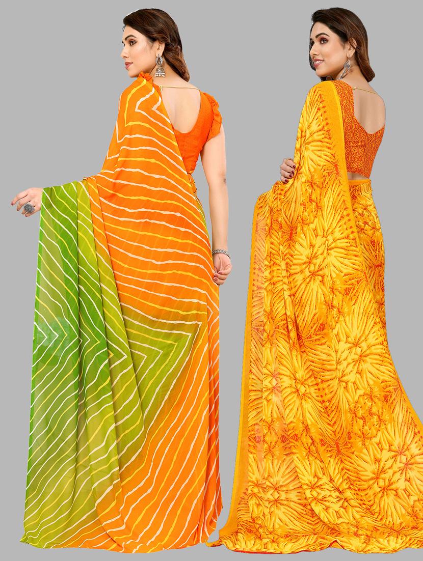 women pack of 2 casual wear combo sarees with blouse - 21433364 - Standard Image - 1