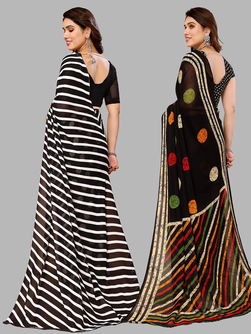 women pack of 2 casual wear sarees with blouse - 21433466 - Standard Image - 1