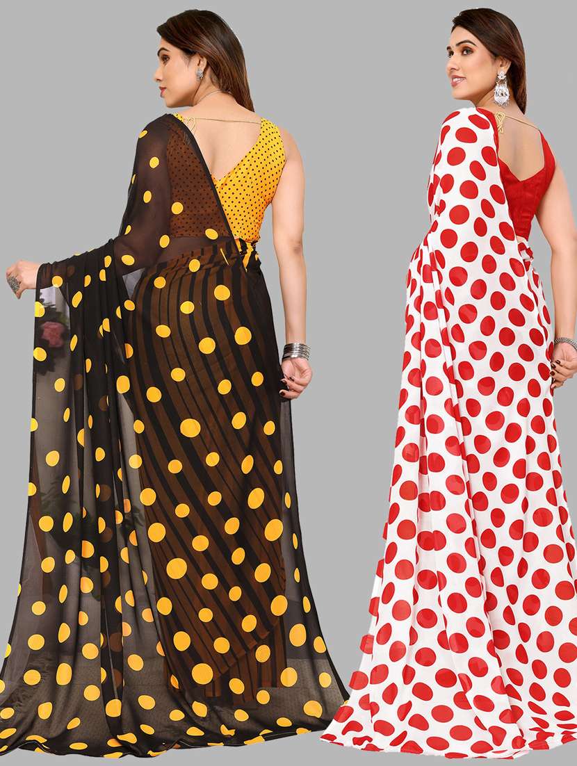 women pack of 2 casual wear sarees with blouse - 21433504 -  Standard Image - 1