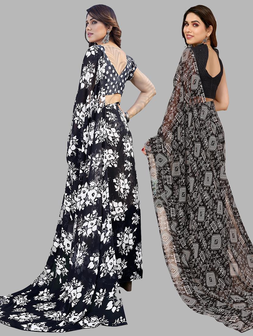 women pack of 2 casual wear sarees with blouse - 21433521 - Standard Image - 1