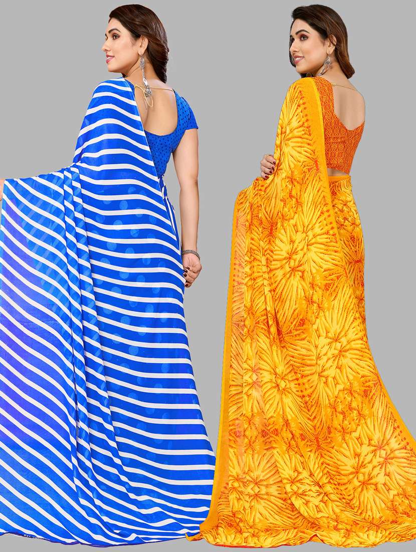 women pack of 2 casual wear combo sarees with blouse - 21433669 -  Standard Image - 1