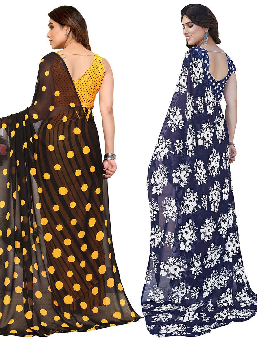 women pack of 2 casual wear combo sarees with blouse - 21433742 -  Standard Image - 1