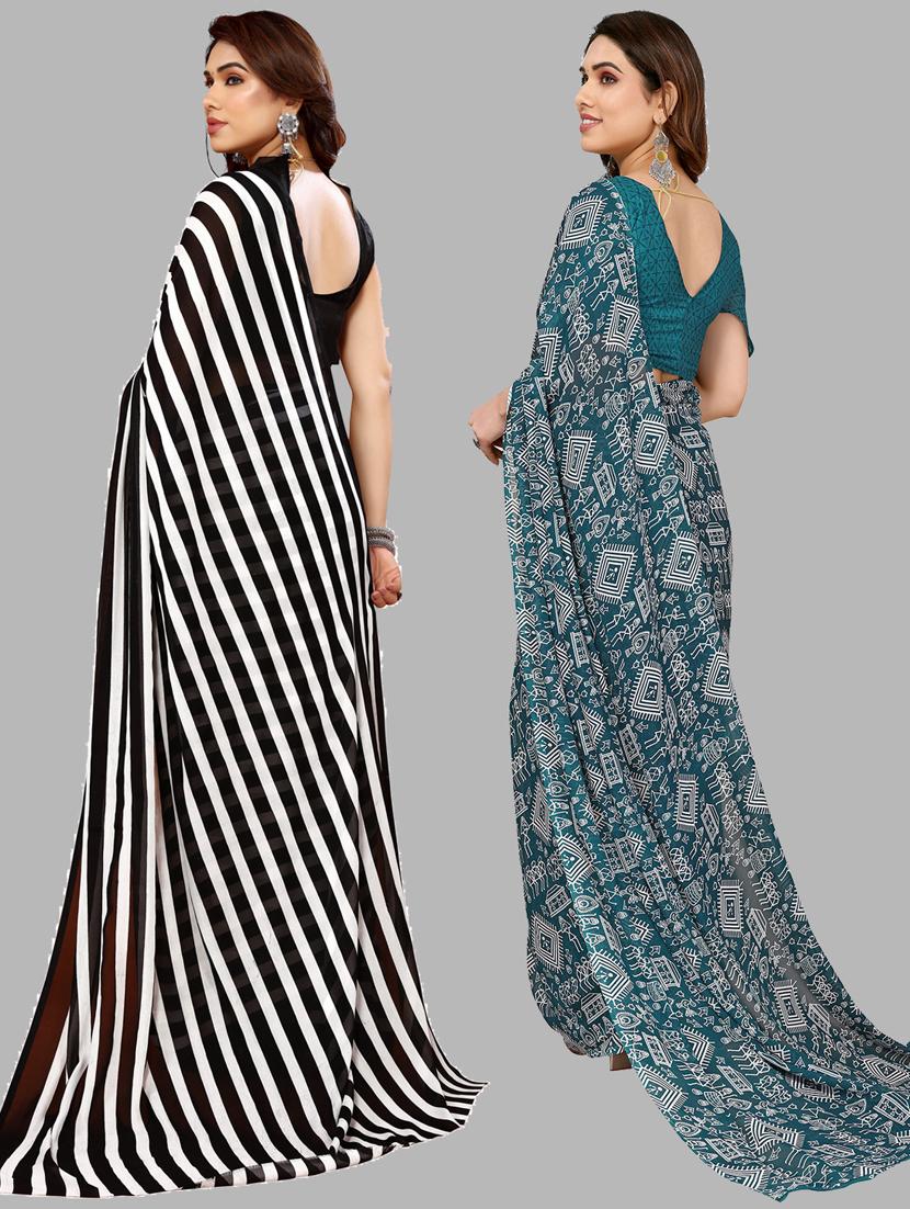 women pack of 2 casual wear combo sarees with blouse - 21433780 - Standard Image - 1