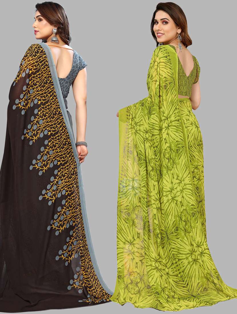 women pack of 2 casual wear combo sarees with blouse - 21433806 -  Standard Image - 1