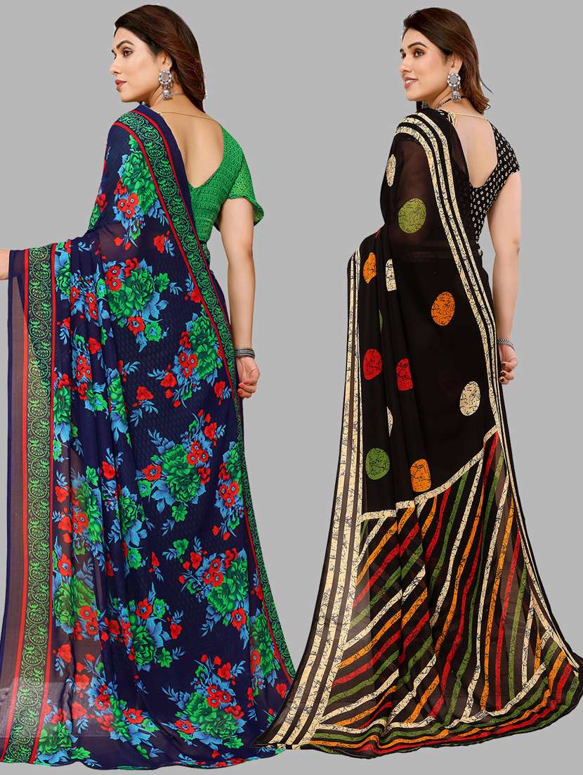 women pack of 2 casual wear combo sarees with blouse - 21433807 -  Standard Image - 1
