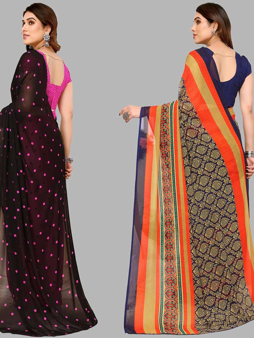 pack of 2 casual wear sarees with blouse - 21433830 - Standard Image - 1