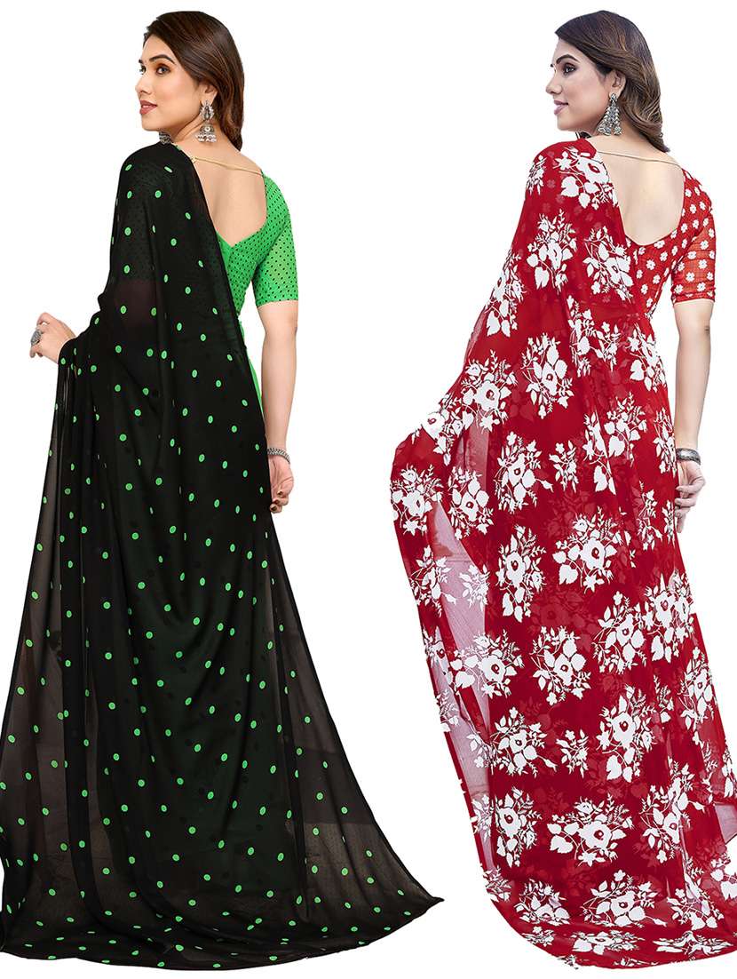 pack of 2 casual wear sarees with blouse - 21433837 -  Standard Image - 1