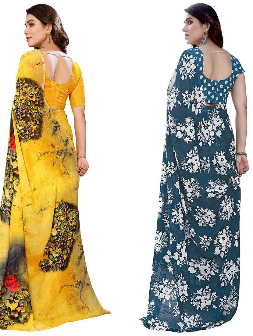 pack of 2 casual wear sarees with blouse - 21433839 -  Standard Image - 1