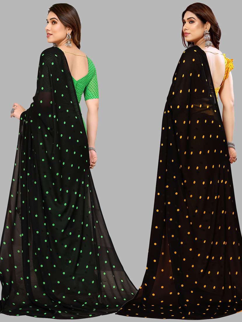 pack of 2 casual wear combo sarees with blouse - 21433843 -  Standard Image - 1