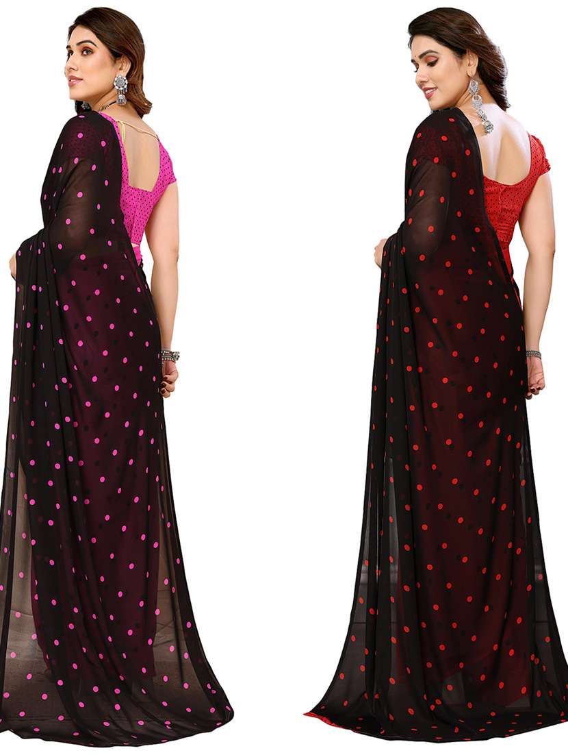 pack of 2 casual wear sarees with blouse - 21433846 -  Standard Image - 1