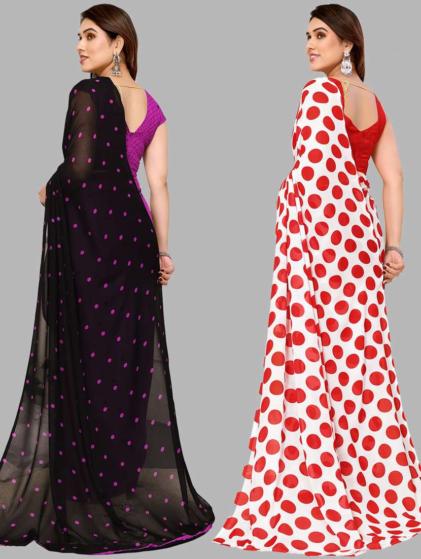 pack of 2 casual wear sarees with blouse - 21433853 -  Standard Image - 1