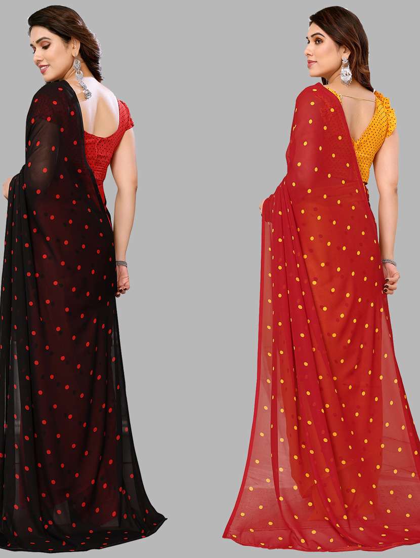 pack of 2 casual wear sarees with blouse - 21433854 - Standard Image - 1