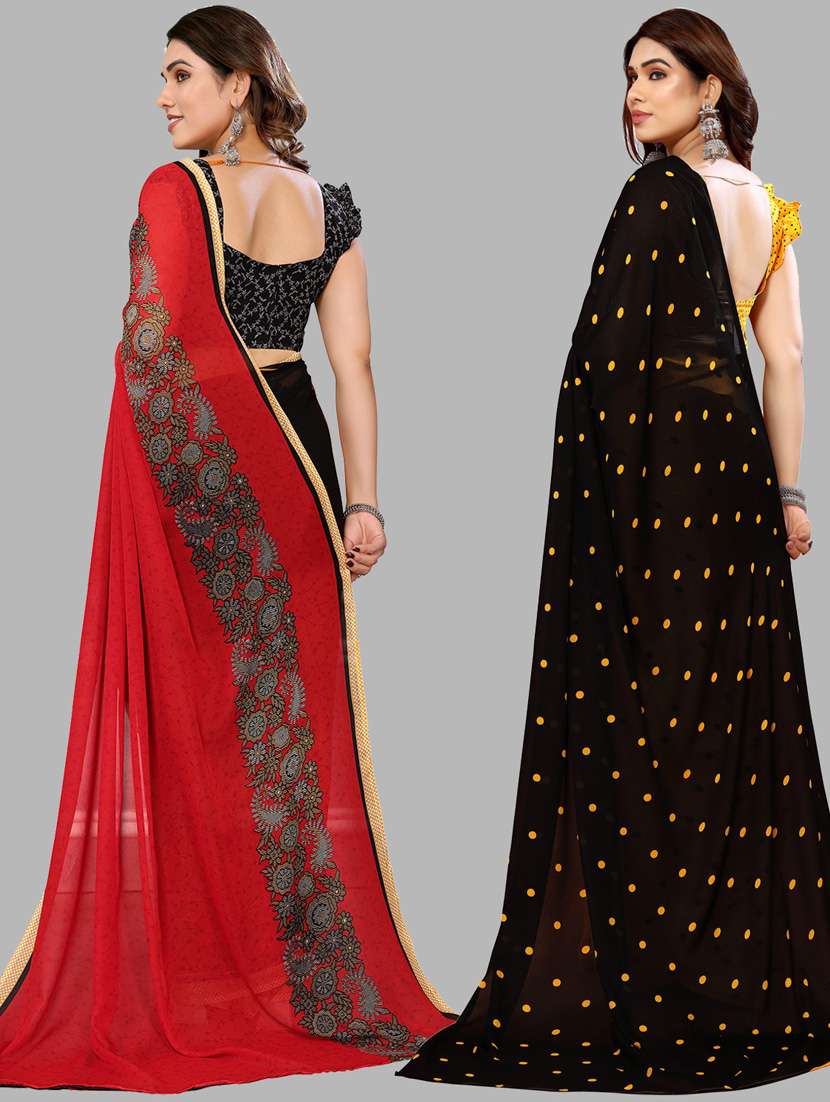women pack of 2 casual wear combo sarees with blouse - 21433855 -  Standard Image - 1