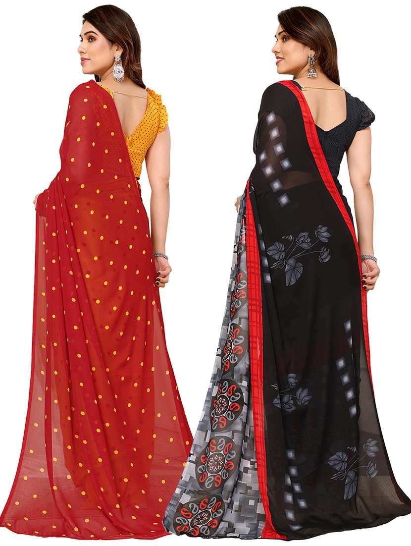 pack of 2 casual wear sarees with blouse - 21433868 -  Standard Image - 1