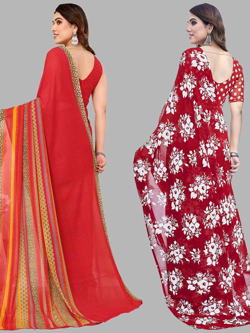 pack of 2 casual wear sarees with blouse - 21433890 -  Standard Image - 1