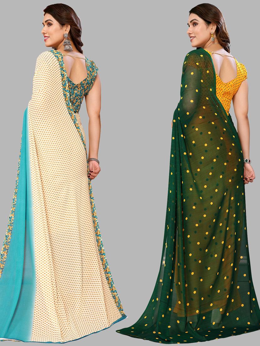 women pack of 2 casual wear sarees with blouse - 21433929 -  Standard Image - 1