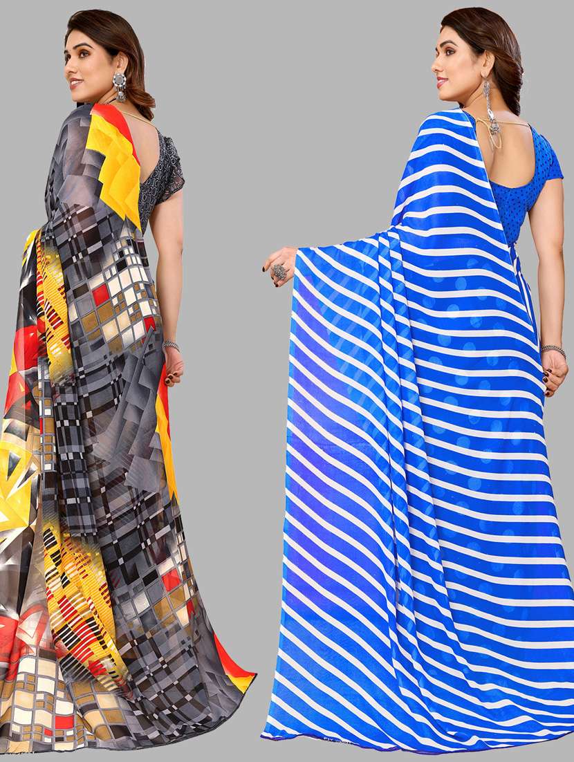 women pack of 2 casual wear sarees with blouse - 21433937 -  Standard Image - 1
