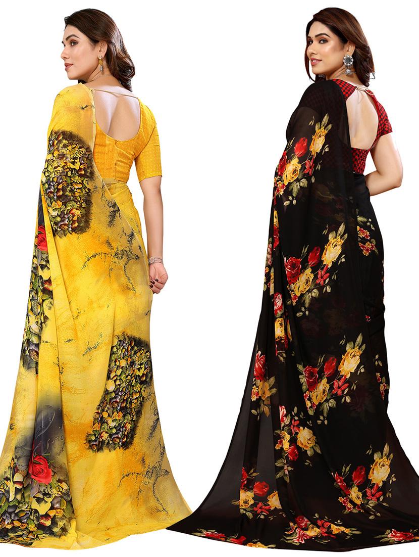 women pack of 2 casual wear sarees with blouse - 21433951 - Standard Image - 1